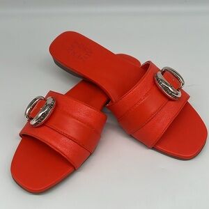 Naturalizer Orange Santiago Slide Sandals Sparkle Rhinestone Buckle Open Toe 6.5